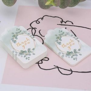 50pcs Slogan Graphic Gift Wrap Tag & 1pc 10m Hemp String, Hanging Gift Label